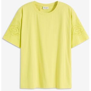 bonprix T-Shirt mit Lochstickereigelb 36Damen