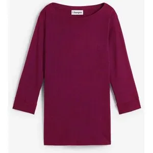 bonprix Langarmshirt mit 3/4-Arm, U-Boot-Ausschnitt, bequeme Passform, aus Baumwolle