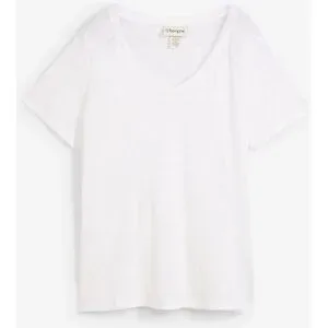 bonprix T-Shirt aus reinem Leinenweiß 52Damen