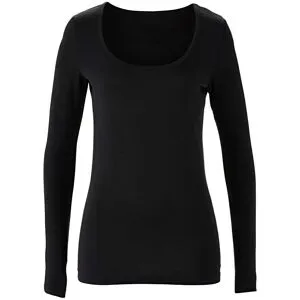 bonprix Figurbetontes Langarmshirtschwarz 36Damen