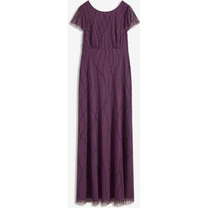 bonprix Maxikleid aus zartem Tüll mit Perlenstickereilila 50Damen