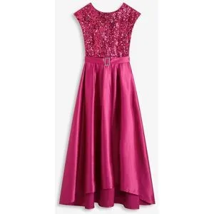 bonprix Abendkleid aus glänzendem Satin mit Paillettenpink 50Damen