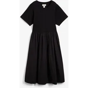 bonprix Midikleid aus Materialmixschwarz 50Damen