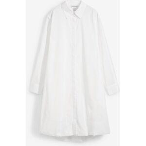 bonprix Hemdblusenkleid mit Ballonsaum aus reiner Baumwolleweiß 34Damen