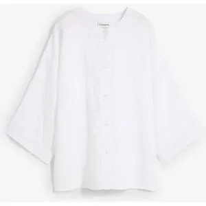 bonprix Oversize-Bluse aus reinem Leinenweiß 52Damen