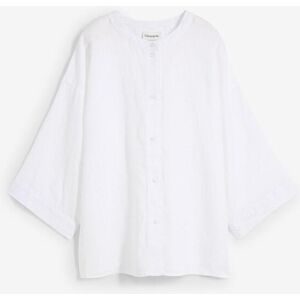bonprix Shirtbluse Oversize-Passform, aus Leinen, strukturierte Oberfläche, 3/4-Ärmel