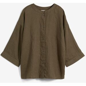 bonprix Shirtbluse Oversize-Passform, aus Leinen, strukturierte Oberfläche, 3/4-Ärmel