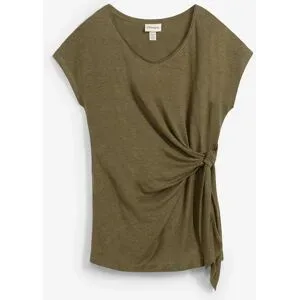 bonprix Wickelshirt aus reinem Leinengrün 40Damen