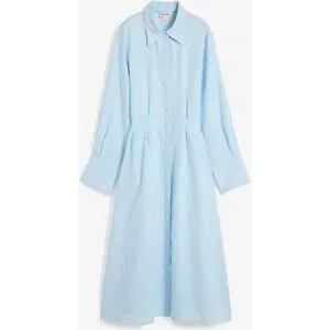 bonprix Hemdblusenkleid aus reinem Leinenblau 38Damen