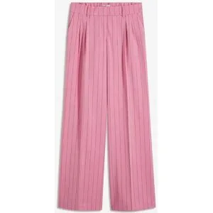 bonprix Nadelstreifen Marlenehose aus softem Viskose-Mixrosa 48Damen