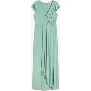 bonprix Maxikleid für festliche Anlässe, mit kurzem Flügelärmel, feminine Wickeloptik