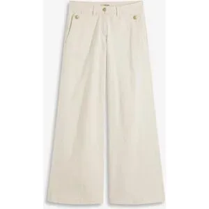 bonprix Wide Leg Hose mit Stretchbeige 44Damen