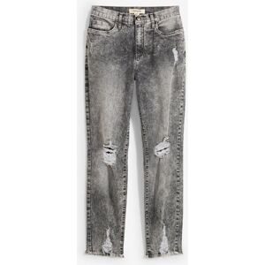 bonprix Mom-Jeans High Waist mit Destroy-Effektengrau 36Damen