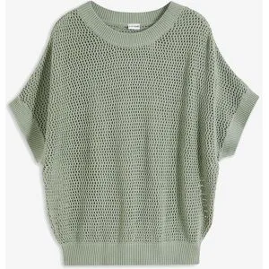 bonprix Oversize-Pullover aus Baumwoll-Mixgrün 44Damen