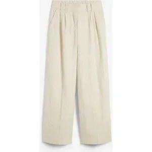 bonprix Bundfaltenhose aus Leinen, strapazierfähiges Material, Loose Fit, mit Knittereffekt