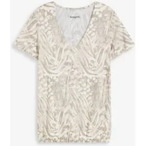 bonprix Shirt mit Gummibundbeige 48Damen