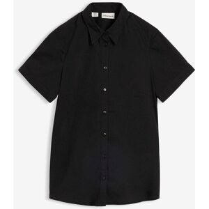 bonprix Stretch-Kurzarmbluse aus Baumwoll-Mixschwarz 38Damen