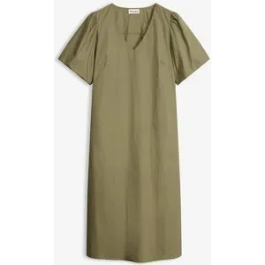 bonprix Midi-Web-Kleid aus Bio-Baumwollegrün 42Damen