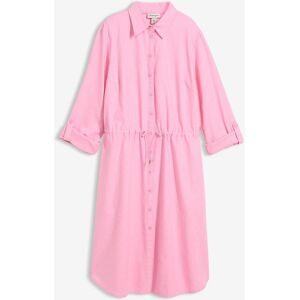 bonprix Hemdblusenkleid aus Leinen-Baumwoll-Mixrosa 42Damen