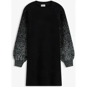 bonprix Strickkleid mit Glitzer-Effektschwarz 40Damen