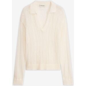 bonprix Ajour-Pullover aus weichem Woll-Mixweiß 40Damen
