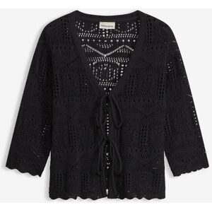bonprix Ajour-Strickjacke zum Bindenschwarz 44Damen