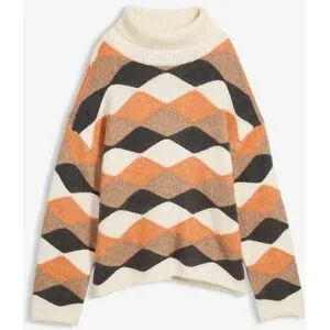 bonprix Rollkragenpullover mit Musterbeige 40Damen