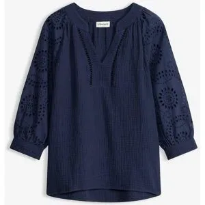bonprix Tunika aus luftigem Musselinblau 36Damen