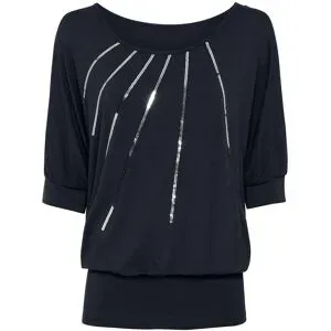 bonprix Shirt aus fließendem Viskose-Mixschwarz 52Damen