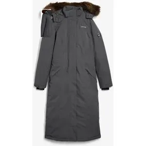 bonprix Wintermantel mit abnehmbarer Kapuze + Fellimitat, Daumenlöcher, Handy-Innentasche
