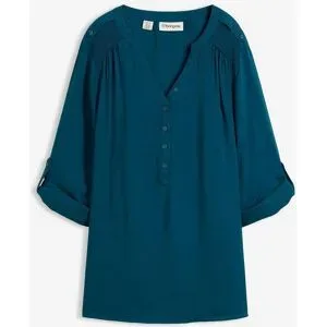 bonprix Tunikabluse aus softer Viskosepetrol 44Damen