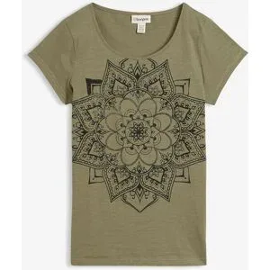 bonprix T-Shirt gerade Passform, Kurzarm, mit dekorativem Druck, aus Baumwolle