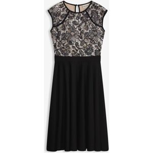 bonprix Midikleid mit Spitzeschwarz 32Damen
