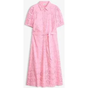 bonprix Lochstickerei-Blusenkleid aus reiner Baumwollerosa 42Damen