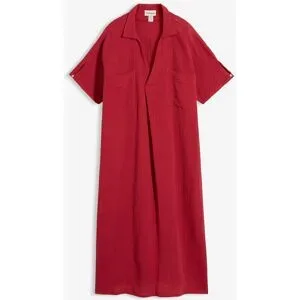 bonprix Kaftan-Kleid aus weichem Musselinrot 44Damen