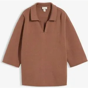 bonprix Polo-Strickshirt aus Baumwoll-Mixbraun 36Damen