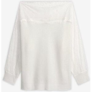 bonprix Sommer-Strickpullover mit Spitzeweiß 36Damen