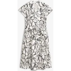 bonprix Kleid mit Drapierung aus griffigem Popelineweiß 44Damen