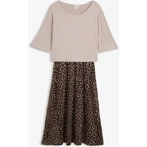 bonprix Shirt Kleid aus fließendem Viskose-Elasthan-Mixgrau 44Damen