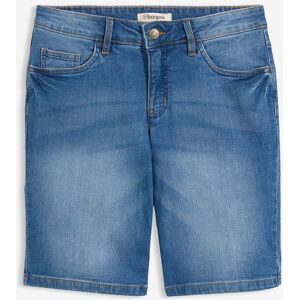 bonprix Stretch-Jeans-Bermuda mit farbigem Umschlagblau 36Damen