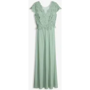 bonprix Midikleid aus zartem Tüll mit Spitzegrün 44Damen