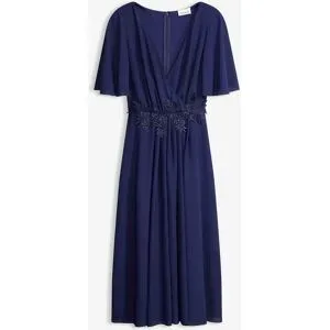 bonprix Cocktailkleid mit Spitzen-Applikationblau 42Damen