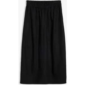 bonprix Midirock aus leichtem Leinen-Mixschwarz 48Damen