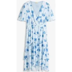 bonprix Midikleid aus softem Meshblau 48Damen