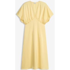 bonprix Midikleid aus glänzendem Satingelb 38Damen