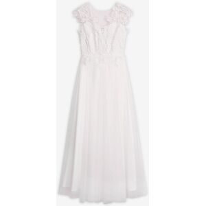 bonprix Brautkleid aus zartem Tüll mit Spitzeweiß 48Damen