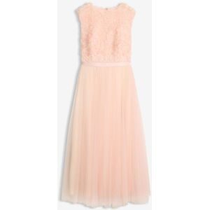 bonprix Abendkleid aus zartem Tüll mit Blumen-Detailsrosa 48Damen