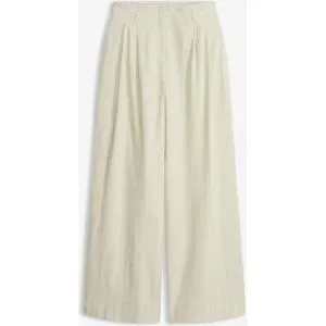 bonprix Bundfaltenhose aus leichtem Leinen-Mixgrün 52Damen