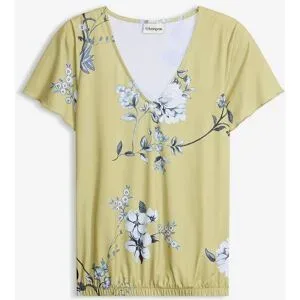 bonprix Shirt mit elastischem Saumgrün 48Damen