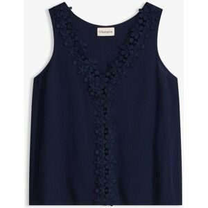 bonprix Blusentop aus strukturierter Viskoseblau 54Damen